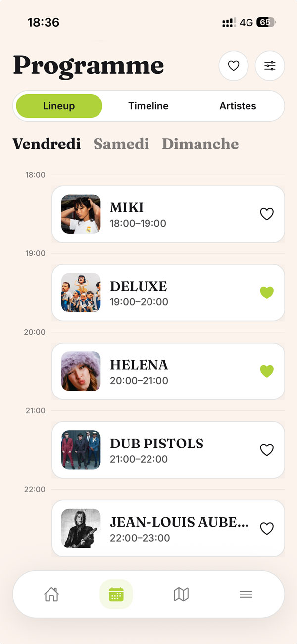 Programme des concerts